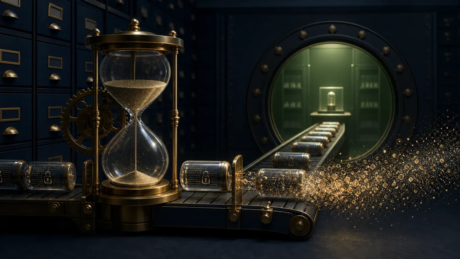 A time-controlled data lifecycle retaining necessary records and securely deleting expired data