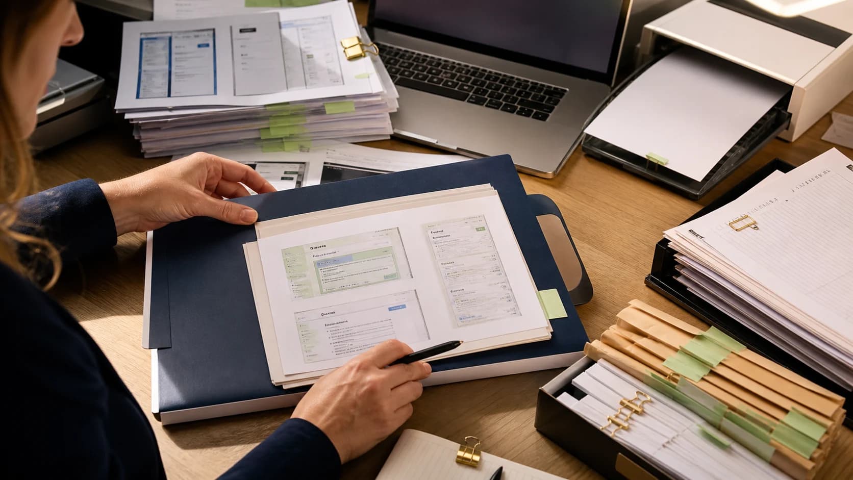 A compliance specialist organizing documented evidence for a privacy audit